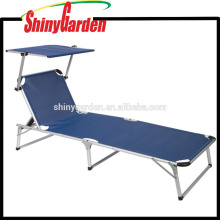 Adjustable Folding Outdoor Aluminum Beach and Patio Lounge Chair with Sun Canopy